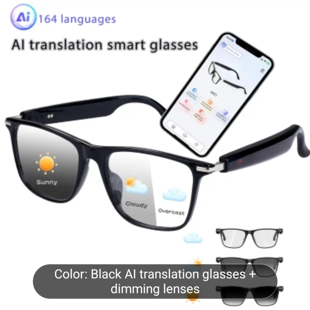 AI Translation Smart Glasses - Black